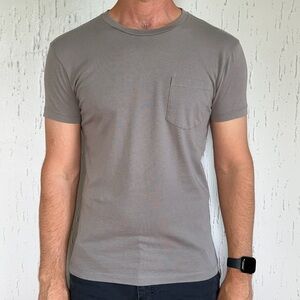 J. Crew Factory Men’s Slim Washed Short Sleeve Pocket Tee Small Stone